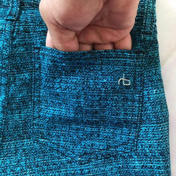 Rag & Bone Legging Jeans Women 24 Blue Tweed Print Mid Rise Pockets Slimming - Picture 12 of 14